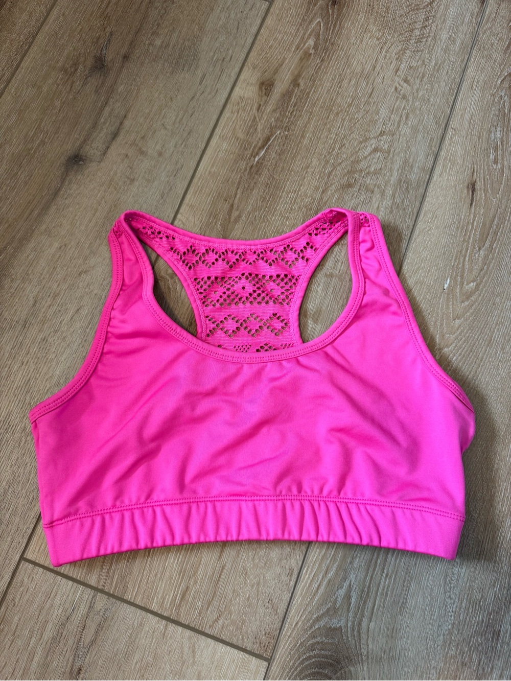 Zyia Active Women’s Large Hot Pink Bomber Lace Razorback Sports Bra
